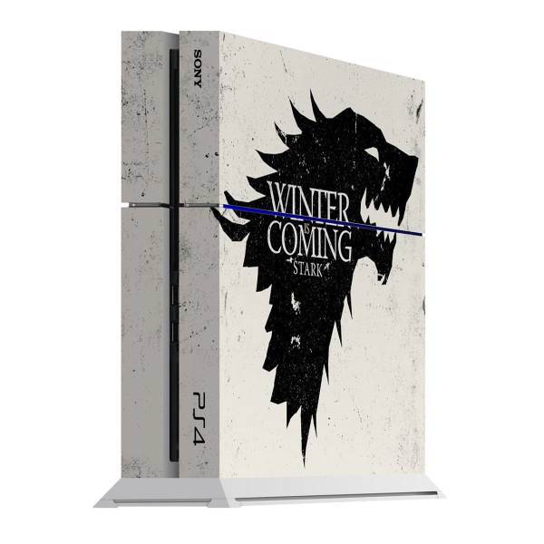 برچسب عمودی پلی استیشن 4 ونسونی طرح Winter is Coming White، Wensoni Winter is Coming White PlayStation 4 Vertical Cover