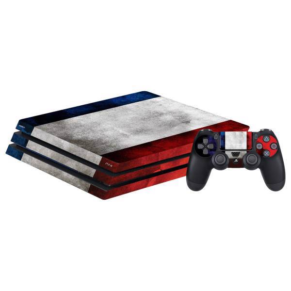 برچسب افقی پلی استیشن 4 پرو گراسیپا طرح فرانسه، Grasipa France PlayStation 4 Pro Horizontal Cover