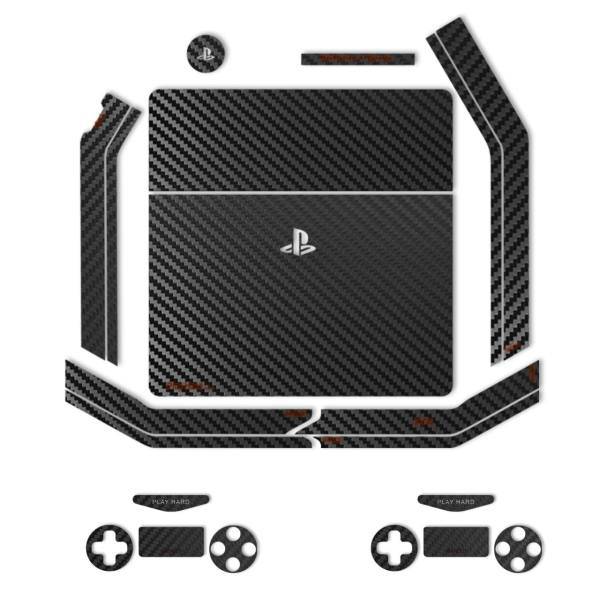 برچسب ماهوت مدلBlack Carbon-fiber Texture مناسب برای کنسول بازی PS4 Slim، MAHOOT Black Carbon-fiber Texture Sticker for PS4 Slim