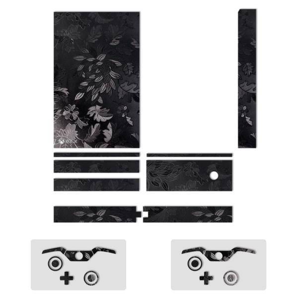 برچسب ماهوت مدل Black Wild-flower Texture مناسب برای کنسول بازی Xbox One، MAHOOT Black Wild-flower Texture Sticker for Xbox One