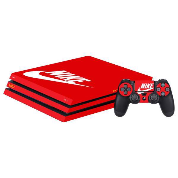 برچسب افقی پلی استیشن 4 پرو گراسیپا طرح سرخ، Grasipa Red PlayStation 4 Pro Horizontal Cover