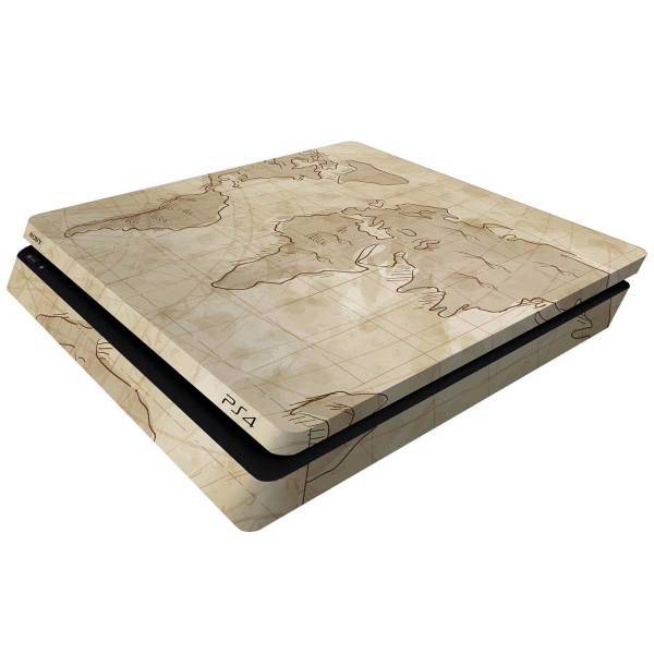 برچسب افقی پلی استیشن 4 اسلیم ونسونی طرح Ancient World Map، Wensoni Ancient World Map PlayStation 4 Slim Horizontal Cover