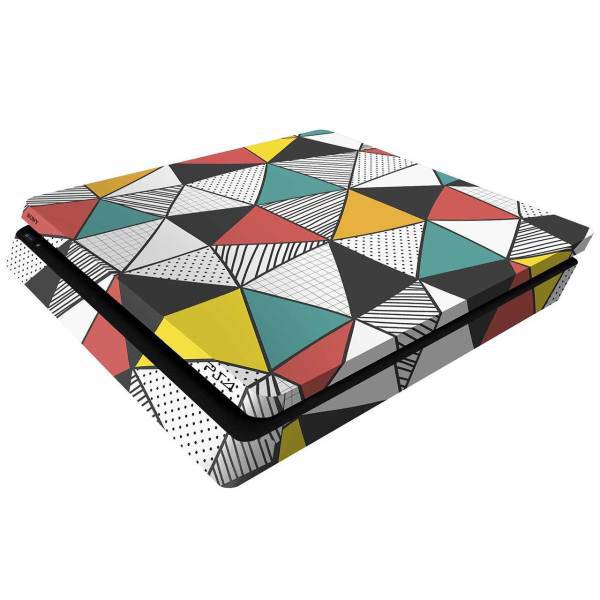 برچسب افقی پلی استیشن 4 اسلیم ونسونی طرح Triangular Geometric، Wensoni Triangular Geometric PlayStation 4 Slim Horizontal Cover