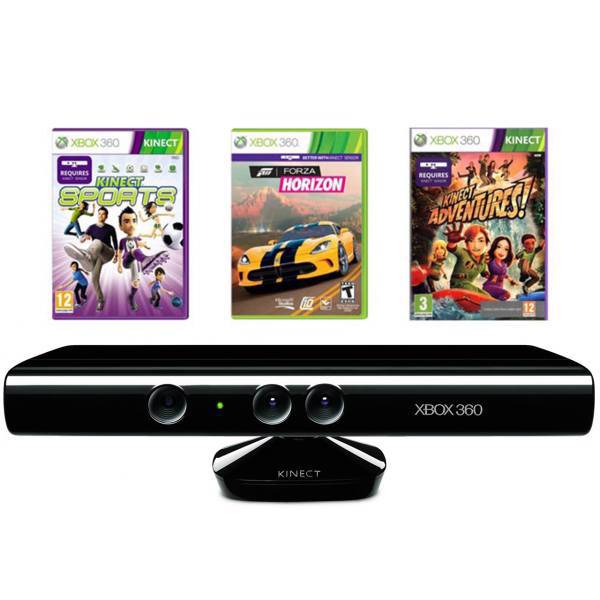 کنترل کننده‌ی حرکتی مایکروسافت مدل کینکت Xbox 360 به همراه سه بازی، Microsoft Xbox 360 Kinect Gaming Bundle