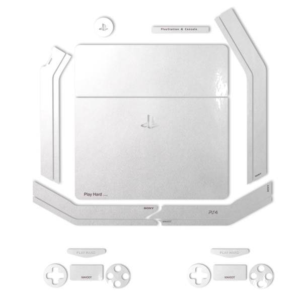 برچسب ماهوت مدلMetallic White مناسب برای کنسول بازی PS4 Slim، MAHOOT Metallic White Sticker for PS4 Slim