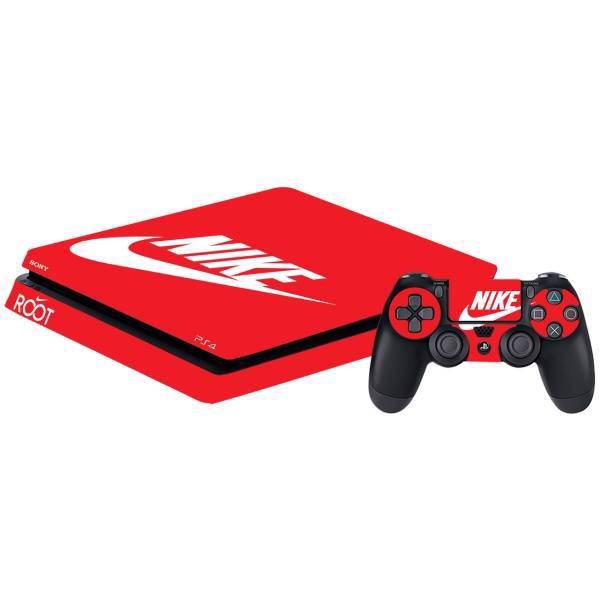 برچسب افقی پلی استیشن 4 گراسیپا طرح Red Nike، Grasipa Red NikeSlim PlayStation 4 Horizontal Cover