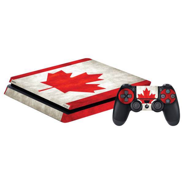 برچسب افقی پلی استیشن 4 اسلیم گراسیپا طرح کانادا 2، Grasipa CAnada 2 PlayStation 4 Slim Horizontal Cover