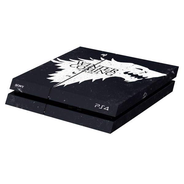 برچسب افقی پلی استیشن 4 ونسونی طرح Winter is Coming Black، Wensoni Winter is Coming Black PlayStation 4 Horizontal Cover