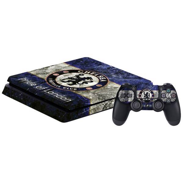 برچسب افقی پلی استیشن 4 اسلیم گراسیپا طرح چلسی، Grasipa Chelsea PlayStation 4 Slim Horizontal Cover