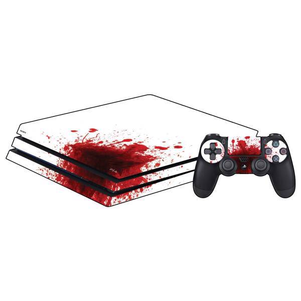 برچسب افقی پلی استیشن 4 پرو گراسیپا طرح لکه خون، Grasipa Blood PlayStation 4 Pro Horizontal Cover