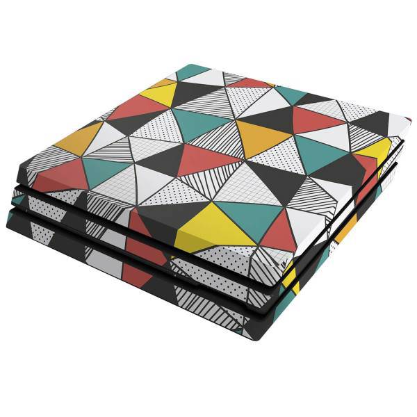 برچسب افقی پلی استیشن 4 پرو ونسونی طرح Triangular Geometric، Wensoni Triangular Geometric PlayStation 4 Pro Horizontal Cover