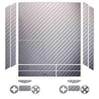 برچسب ماهوت مدلSilver Carbon-fiber Texture مناسب برای کنسول بازی PS4 - MAHOOT Black Silver-fiber Texture Sticker for PS4