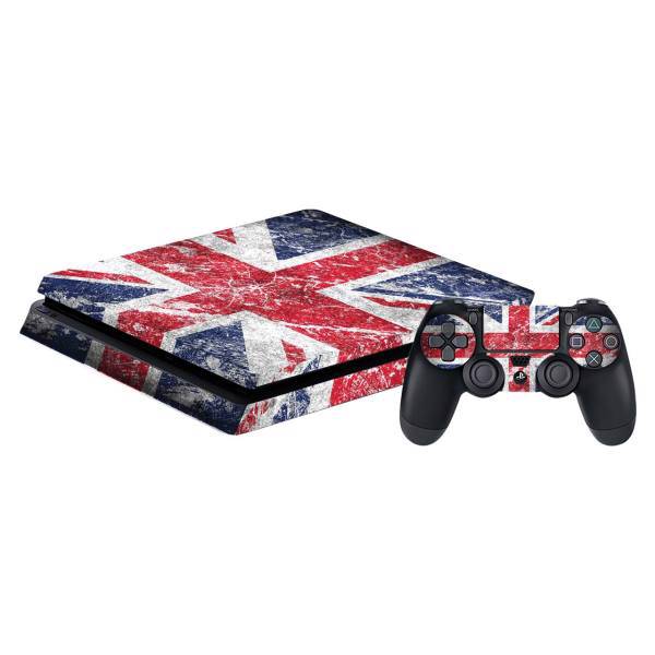 برچسب افقی پلی استیشن 4 اسلیم گراسیپا طرح U.K، Grasipa U.K PlayStation 4 Slim Horizontal Cover