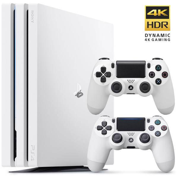 مجموعه کنسول بازی سونی مدل Playstation 4 Pro Glacier White کد CUH-7116B Region 2 - ظرفیت 1 ترابایت، Sony Playstation 4 Pro Glacier White Region 2 CUH-7116B 1TB Game Console Bundle