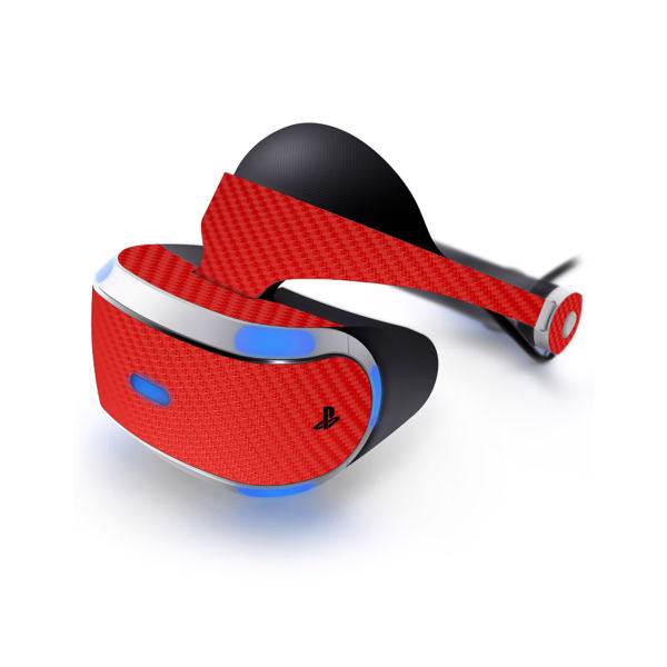 برچسب طرح فیبر-قرمز ماهوت مناسب برای عینک واقعیت مجازی PlayStation VR، MAHOOT Red-Carbon Sticker - PlayStation VR