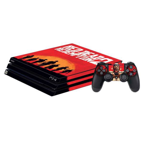 برچسب پلی استیشن 4 Pro آی گیمر طرح Red Dead، IGamer Red Dead Play Station 4 Pro Cover